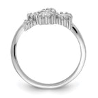 Sterling Silver Rhodium-plated w/ CZ Ring