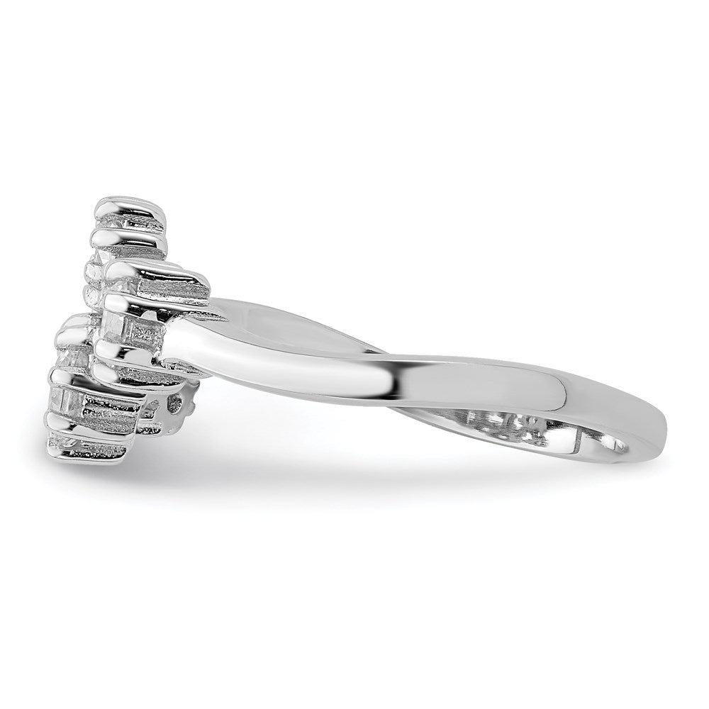 Sterling Silver Rhodium-plated w/ CZ Ring