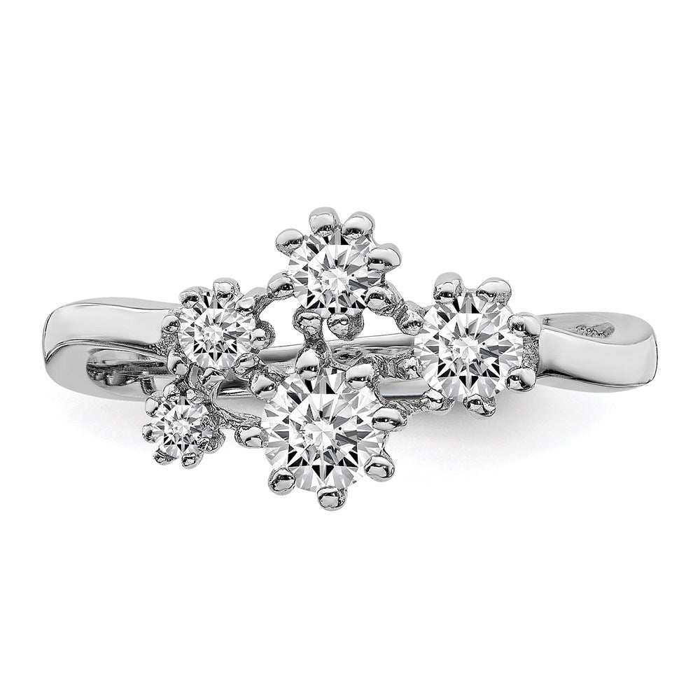 Sterling Silver Rhodium-plated w/ CZ Ring