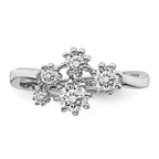 Sterling Silver Rhodium-plated w/ CZ Ring