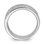 Sterling Silver Polished & Textured CZ Ring