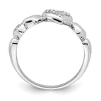 Sterling Silver Rhodium-plated CZ Heart Ring