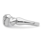 Sterling Silver Rhodium-plated CZ Heart Ring