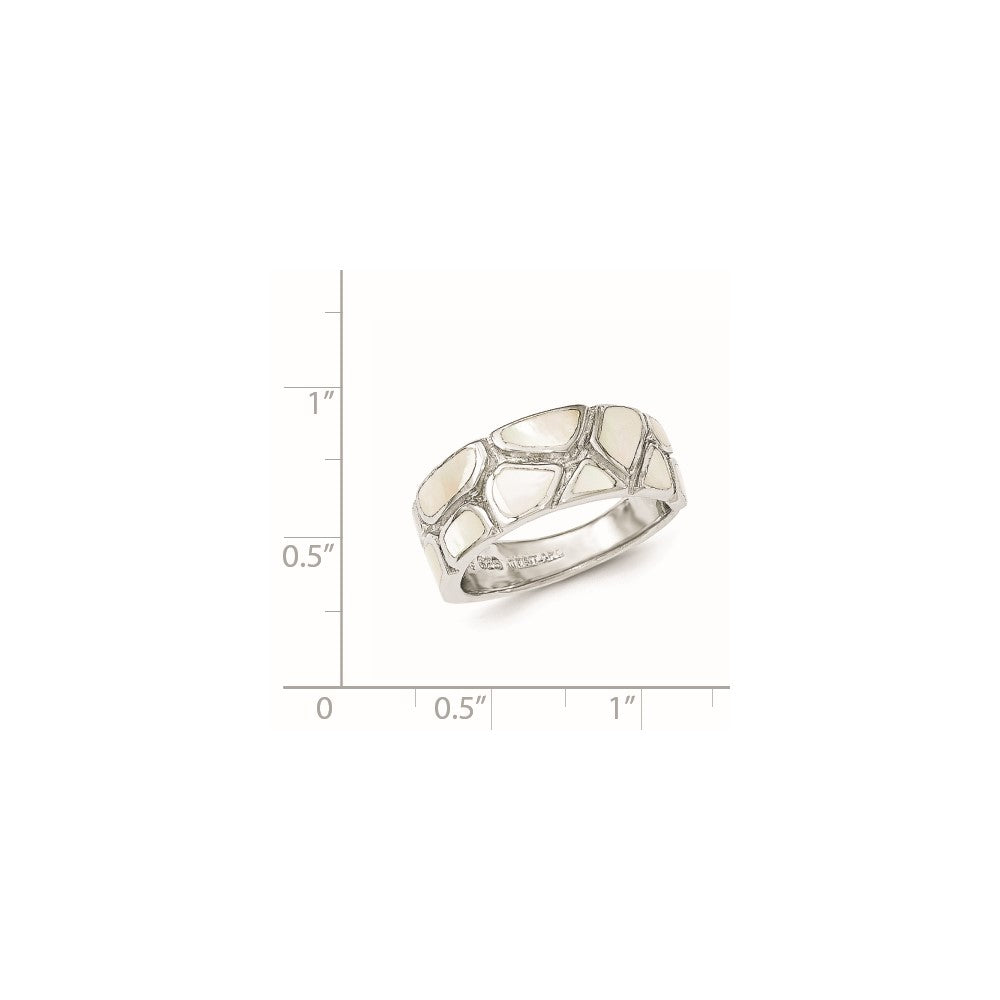 Sterling Silver Polished Mother of Pearl Ring