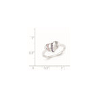 Sterling Silver Purple, Pink & Clear CZ Heart Ring