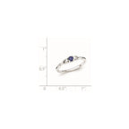 Sterling Silver Rhodium-plated Blue Color & White CZ Ring