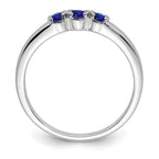 Sterling Silver Rhodium-plated Polished Sapphire Ring