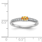 Sterling Silver Rhodium-plated Citrine and White Topaz Ring