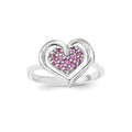 Sterling Silver & Rhodolite Garnet Heart Ring