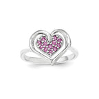 Sterling Silver & Rhodolite Garnet Heart Ring