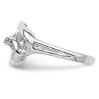 Sterling Silver Rhodium Plated Diamond Double Heart Ring