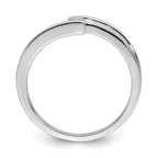 Sterling Silver Rhodium Plated Polished Diamond Ring