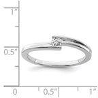 Sterling Silver Rhodium Plated Polished Diamond Ring