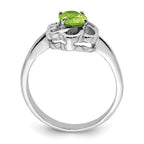 Sterling Silver Rhodium Peridot Ring