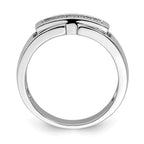 Sterling Silver Rhodium Plated Men's Polished Diam. Ring