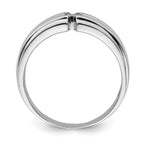 Sterling Silver Rhodium Plated Men's Polished Diam. Ring