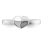 Sterling Silver Polished & Satin Heart Children's Ring