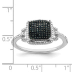 White Night Sterling Silver Rhodium-plated Blue Diamond Ring