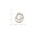 Sterling Silver w/CZ 8-9mm FW Cultured Button Pearl Ring
