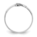 Sterling Silver Rhodium-plated Jesus Cross Ring