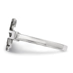 Sterling Silver Rhodium-plated Jesus Cross Ring