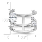 Sterling Silver Rhodium-plated CZ Adjustable Ring