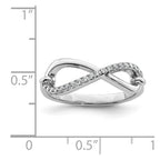 Sterling Shimmer Sterling Silver Rhodium-plated 20 Stone CZ Infinity Symbol Ring