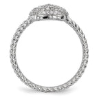 Sterling Silver Rhodium-plated CZ Butterfly Ring