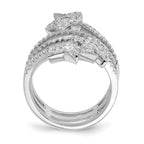 Sterling Silver Rhodium-plated CZ Star Ring