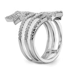 Sterling Silver Rhodium-plated CZ Star Ring