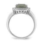 Sterling Silver Rhodium-plated Dark Gray Ice CZ Polished Ring