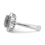 Sterling Silver Rhodium-plated Dark Gray Ice CZ Polished Ring