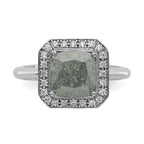Sterling Silver Rhodium-plated Dark Gray Ice CZ Polished Ring