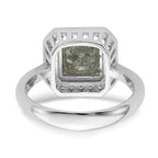 Sterling Silver Rhodium-plated Dark Gray Ice CZ Polished Ring