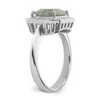 Sterling Silver Rhodium-plated Dark Gray Ice CZ Polished Ring
