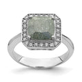 Sterling Silver Rhodium-plated Dark Gray Ice CZ Polished Ring