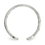 Sterling Silver Polished Twisted Bar Center Adjustable Cuff Ring