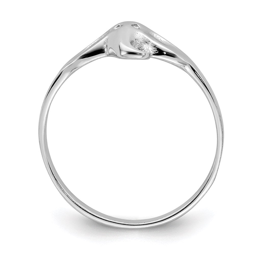 Sterling Silver Rhodium-plated Polished Elephant Ring