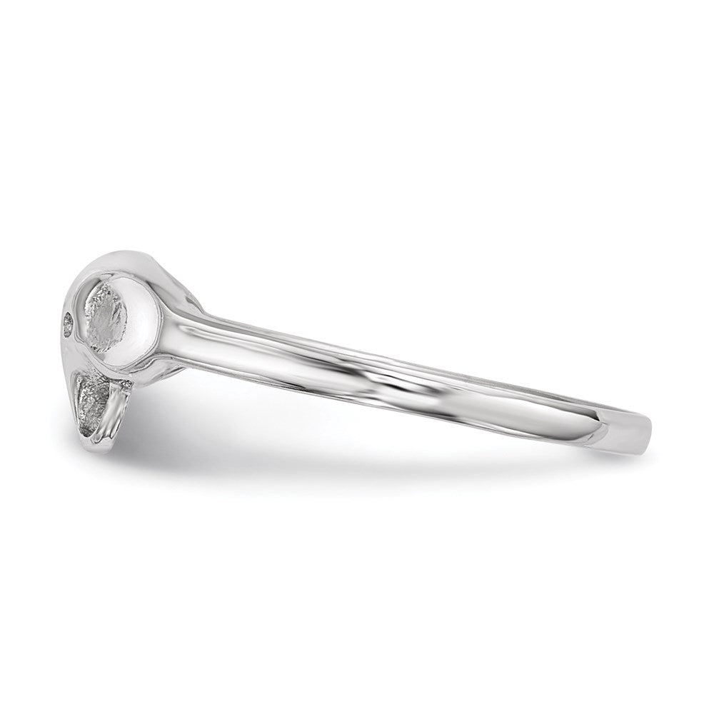Sterling Silver Rhodium-plated Polished Elephant Ring
