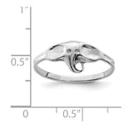 Sterling Silver Rhodium-plated Polished Elephant Ring