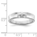 Sterling Silver Rhodium-plated Polished Fleur Dis Lis Band