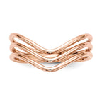 Sterling Silver Rose-tone 3-band Ring