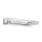Sterling Silver Rhodium-plated CZ Bar Ring