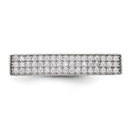 Sterling Silver Rhodium-plated CZ Bar Ring