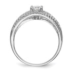 Sterling Silver Rhodium-plated CZ Ring