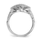Pure Fire Sterling Silver Rhod-plated CZ Ring