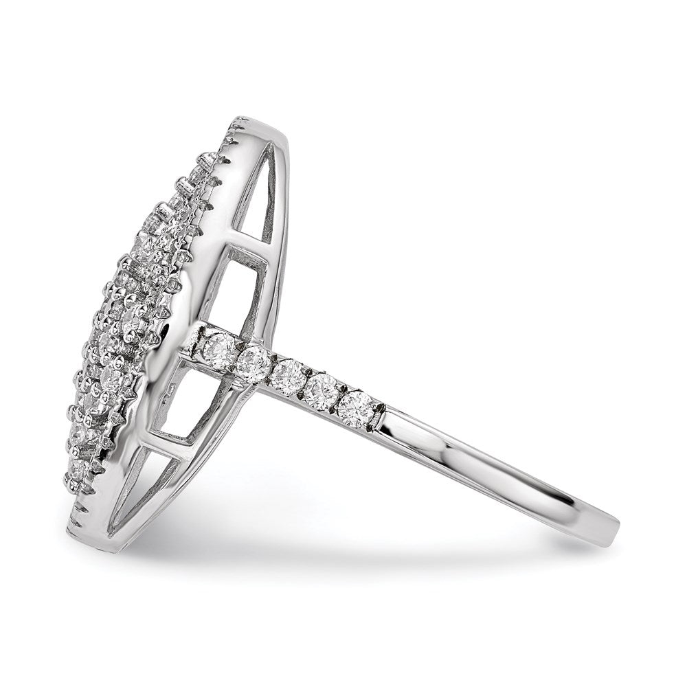 Pure Fire Sterling Silver Rhod-plated CZ Ring
