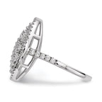 Pure Fire Sterling Silver Rhod-plated CZ Ring