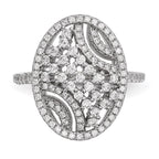 Pure Fire Sterling Silver Rhod-plated CZ Ring