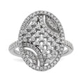 Pure Fire Sterling Silver Rhod-plated CZ Ring